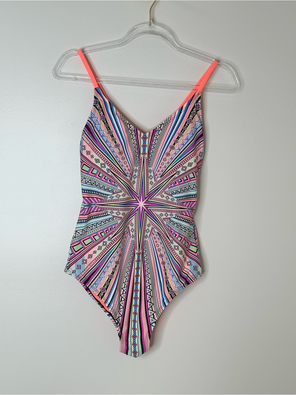 Xhilaration Multicolor Geometric One Piece Swimsuit Size S